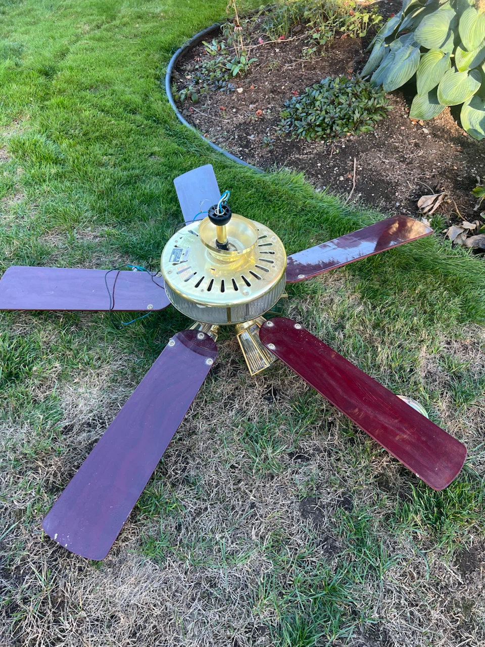 Vintage Brass Ceiling Fan with Light - photo 4