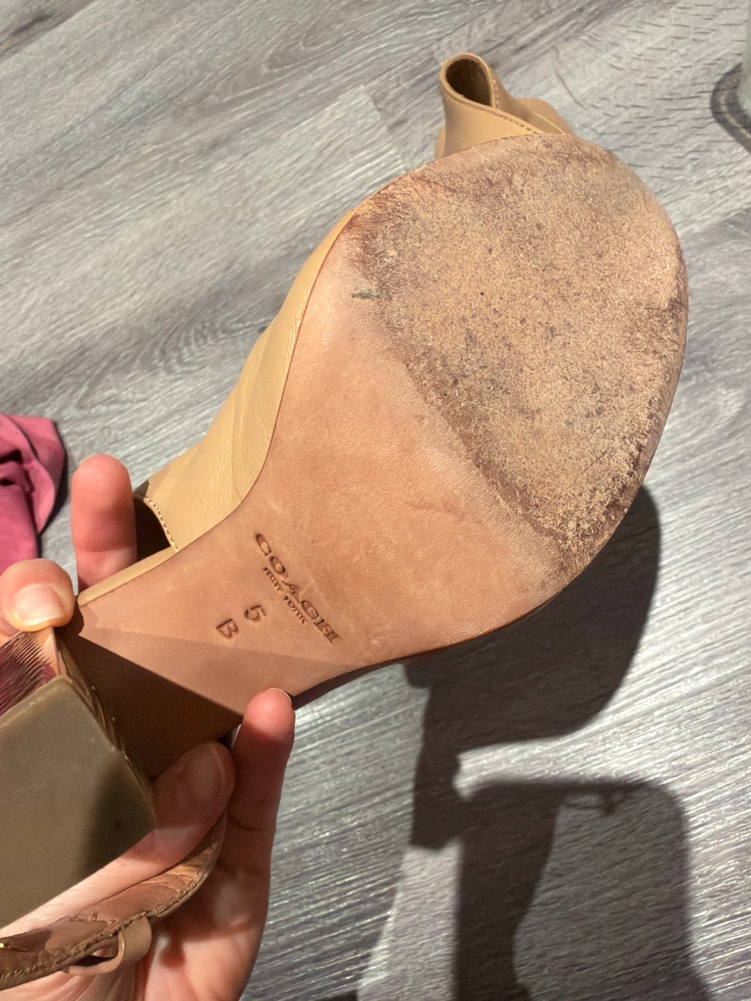 Coach Tan Leather Peep-Toe Heels - photo 4