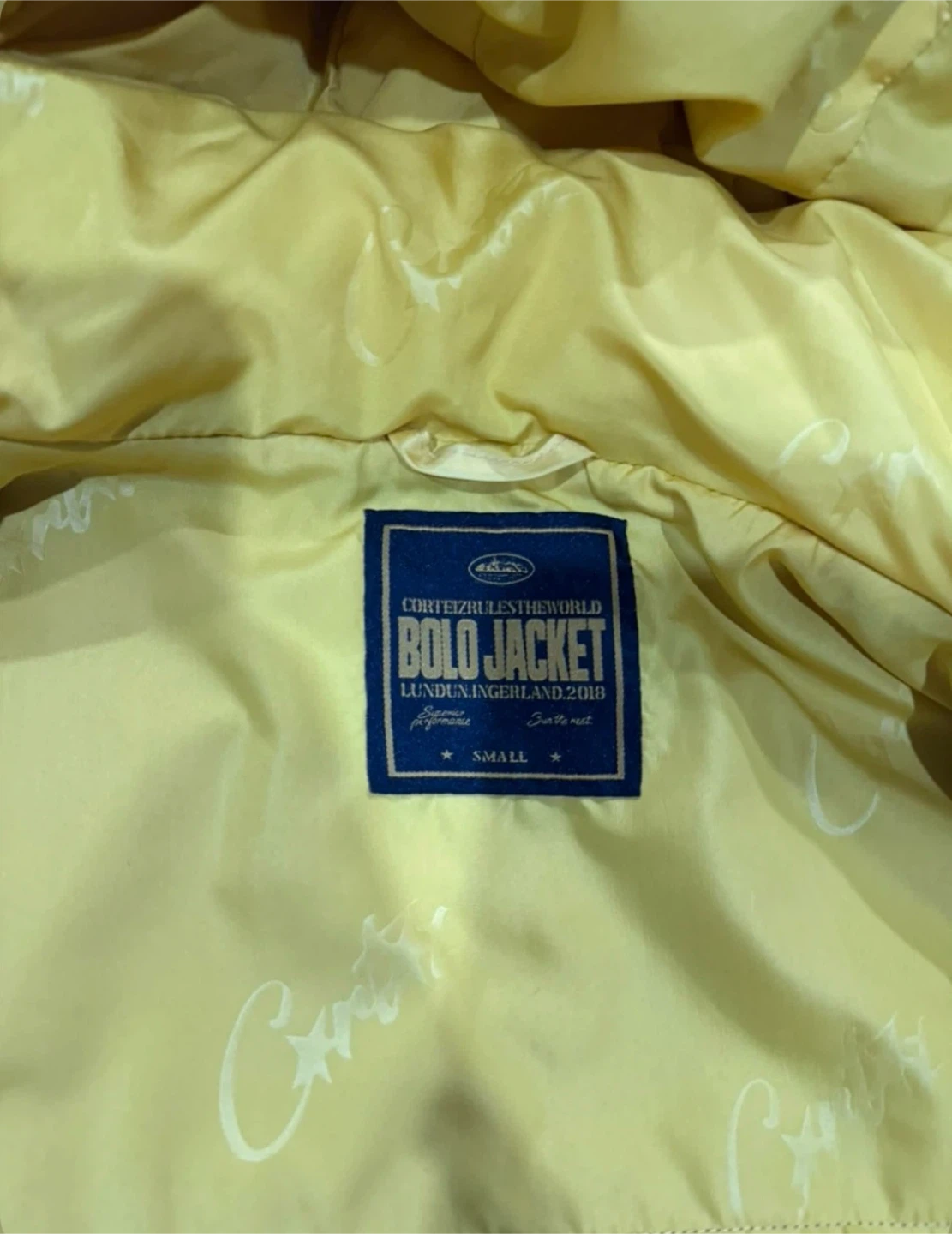 Corteiz Bolo Jacket - Black/Yellow - Size Small - photo 4