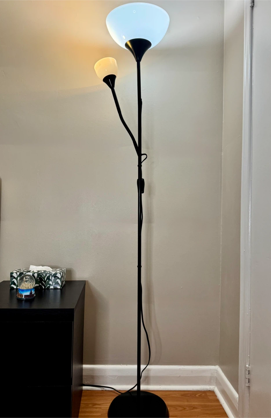 IKEA Black Double-Head Floor Lamp / Uplighter with Reading Light