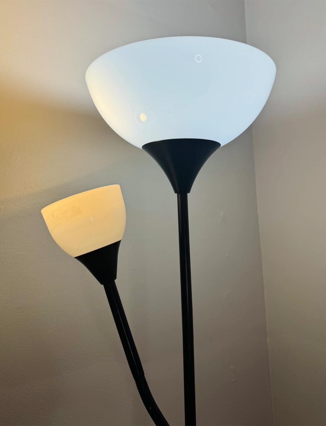 IKEA Black Double-Head Floor Lamp / Uplighter with Reading Light - photo 2