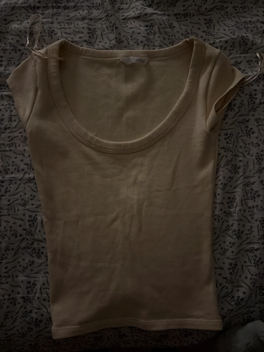 Zara Ribbed Scoop Neck T-Shirt