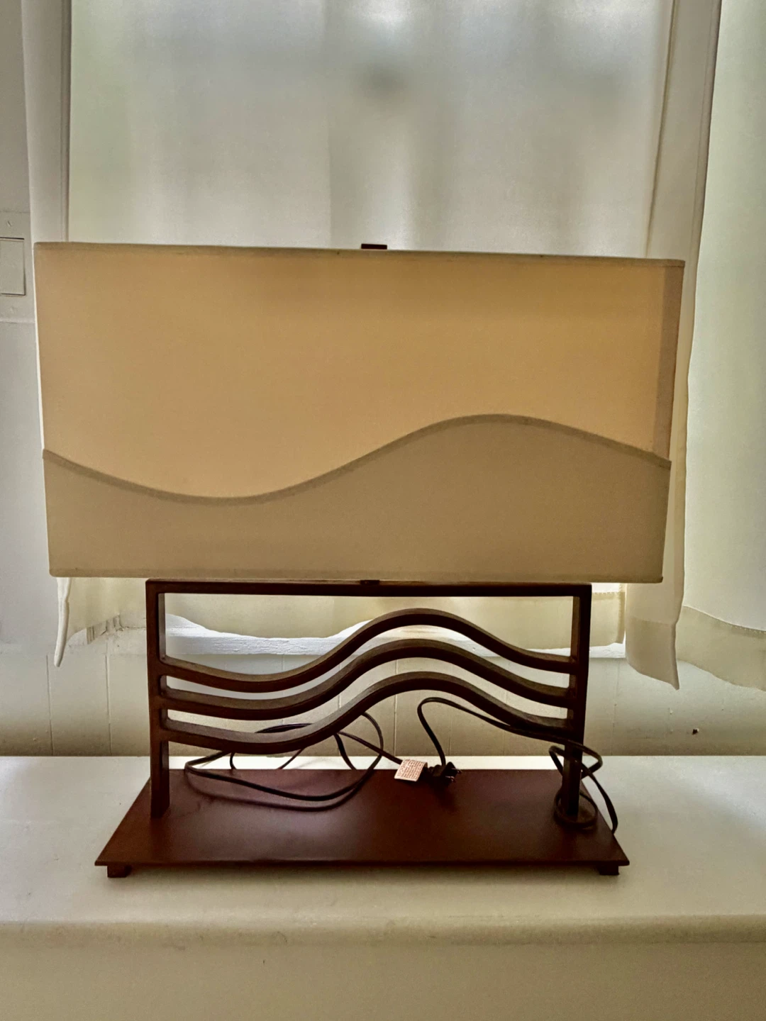 Wavy Wood Accent Table Lamp
