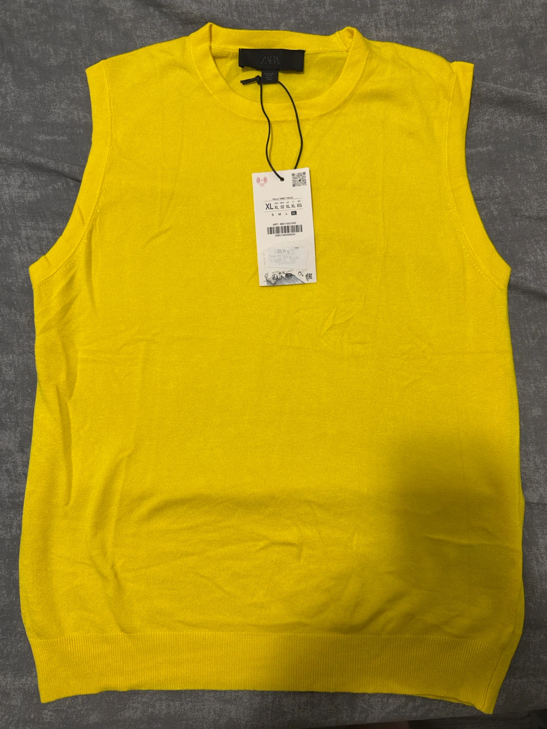 Zara Yellow Knit Top Size XL