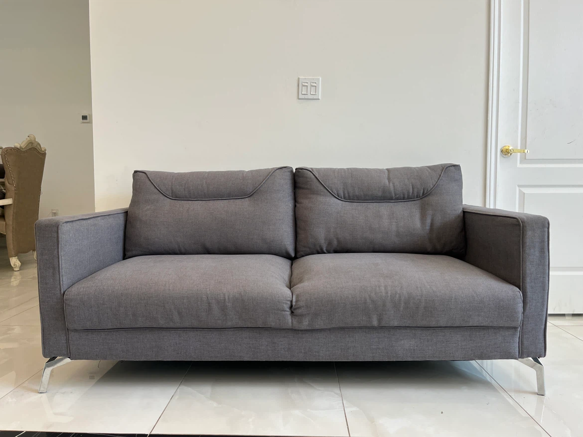 Dark Grey Fabric Sofa and Armchair Set