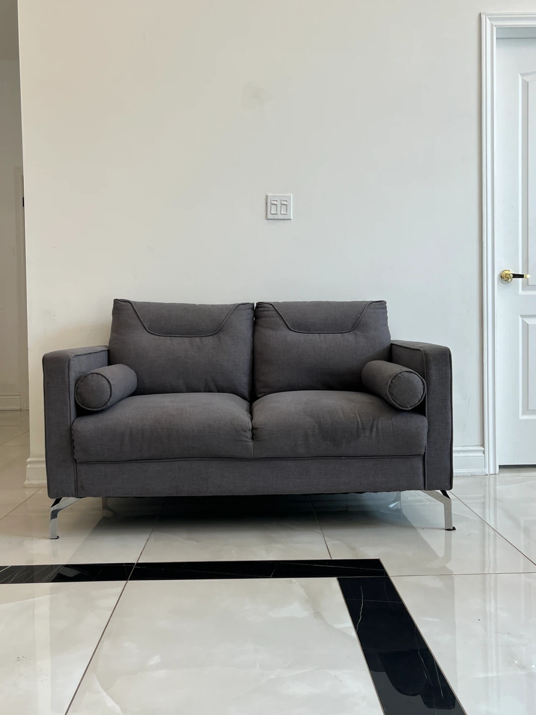 Dark Grey Fabric Sofa and Armchair Set - photo 3