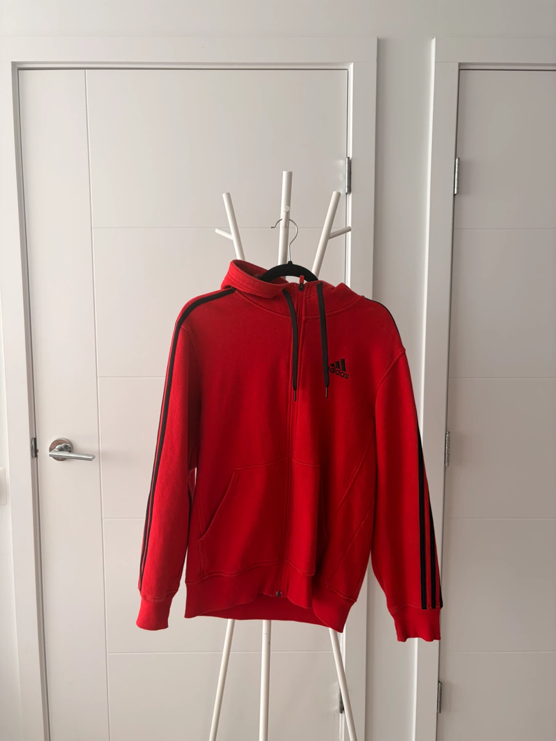 Adidas Red Zip-Up Hoodie