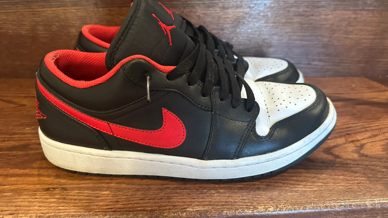 Air Jordan 1 Low Black and Gym Red