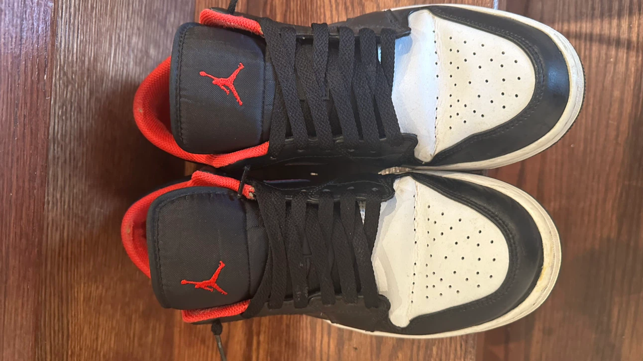 Air Jordan 1 Low Black and Gym Red - photo 2