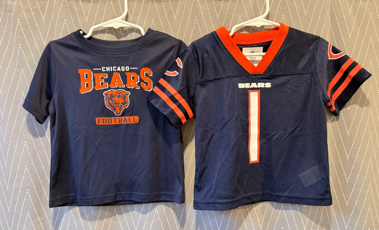 Bears Shirt & #1 Jersey Set Navy/Orange 2T
