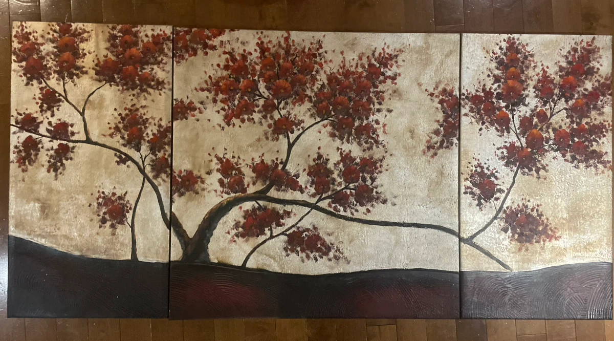 3-Piece Textured Tree Wall Art Set