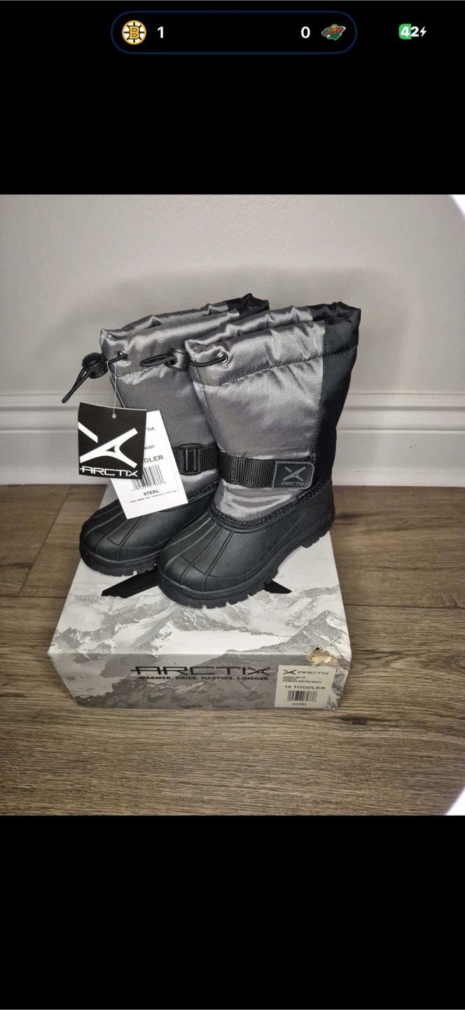 NIB Arctix Kids Powder Winter Boots - Size 10 Toddler (Steel)