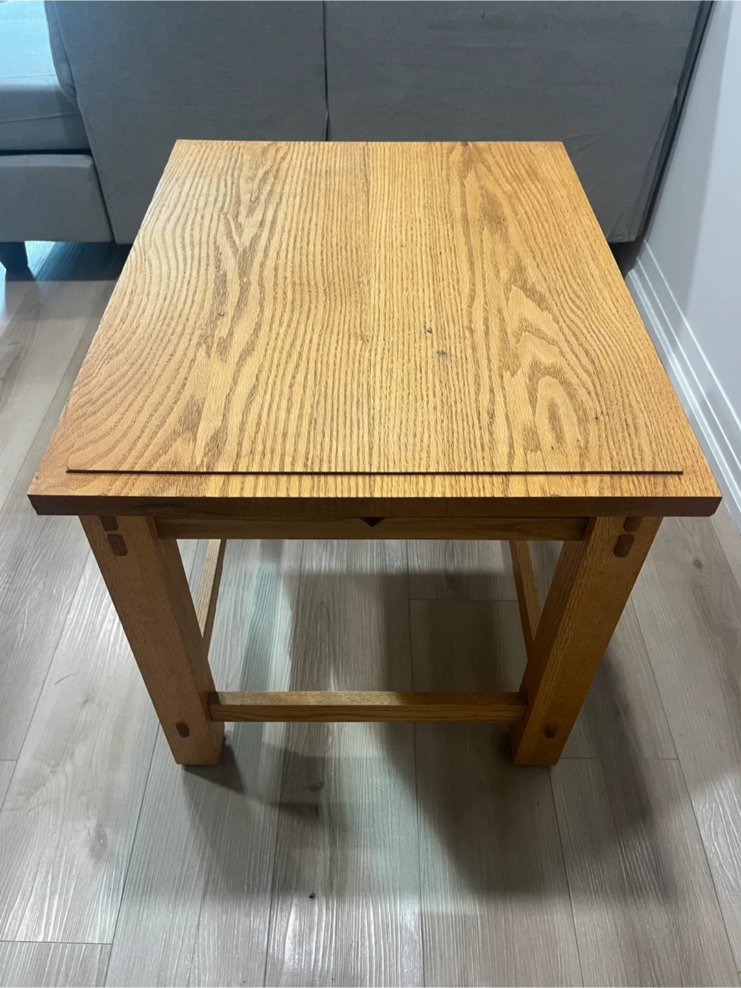 Solid Oak Mission Style Side Table - photo 2