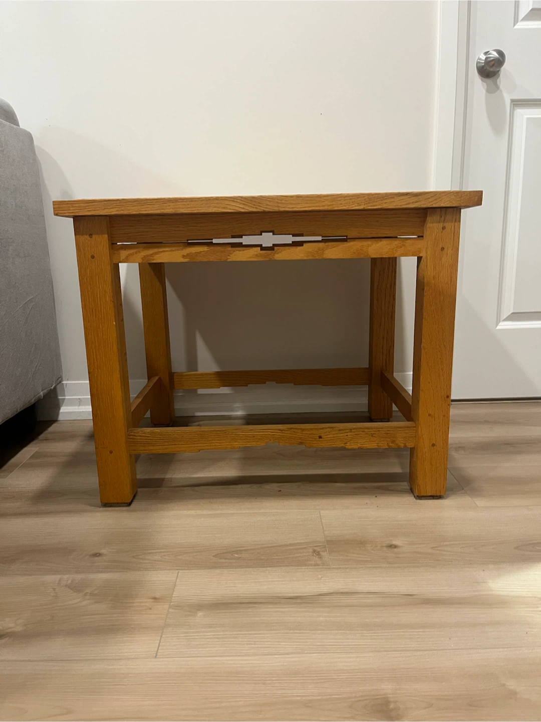 Solid Oak Mission Style Side Table - photo 3
