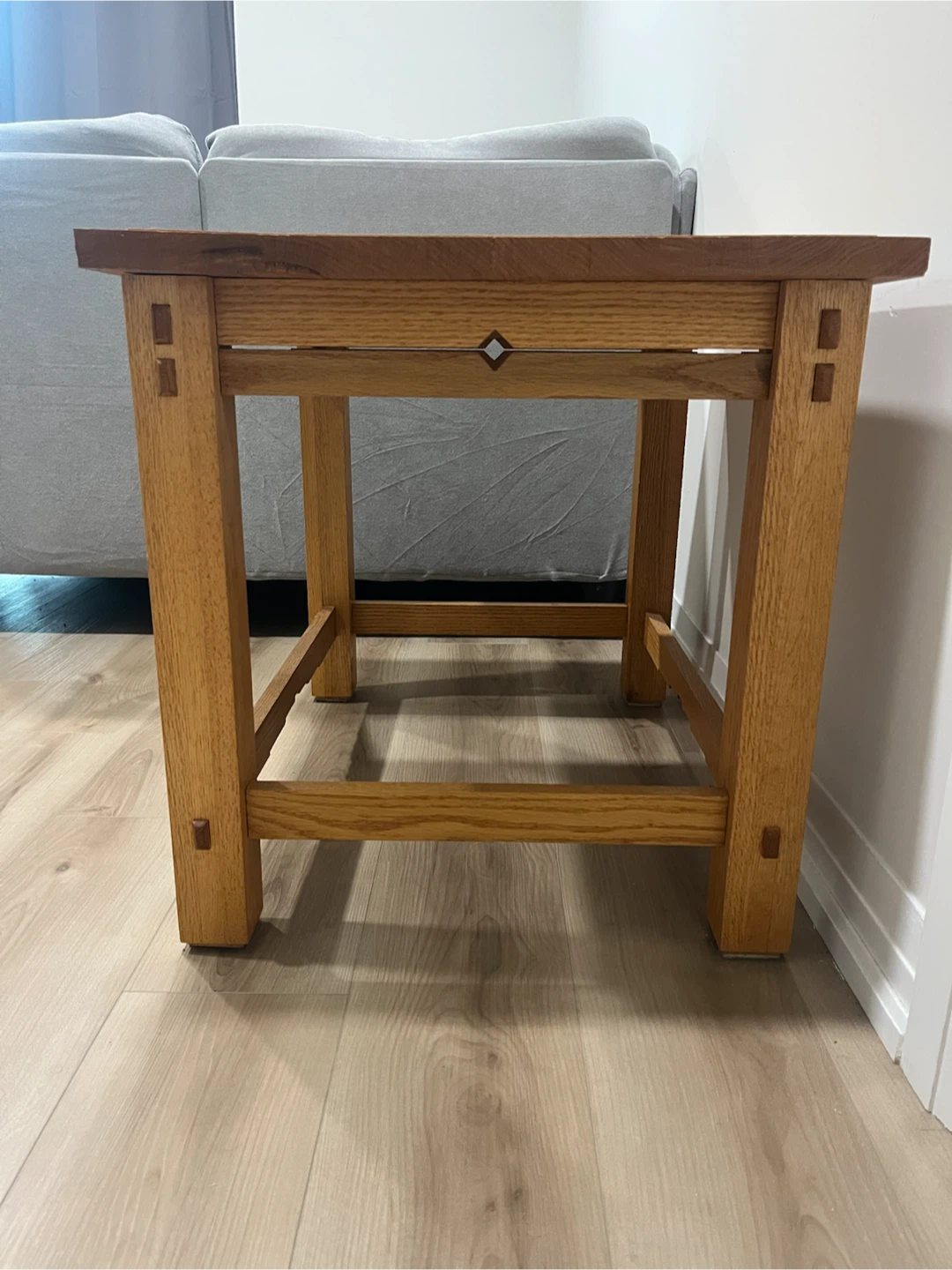 Solid Oak Mission Style Side Table - photo 4
