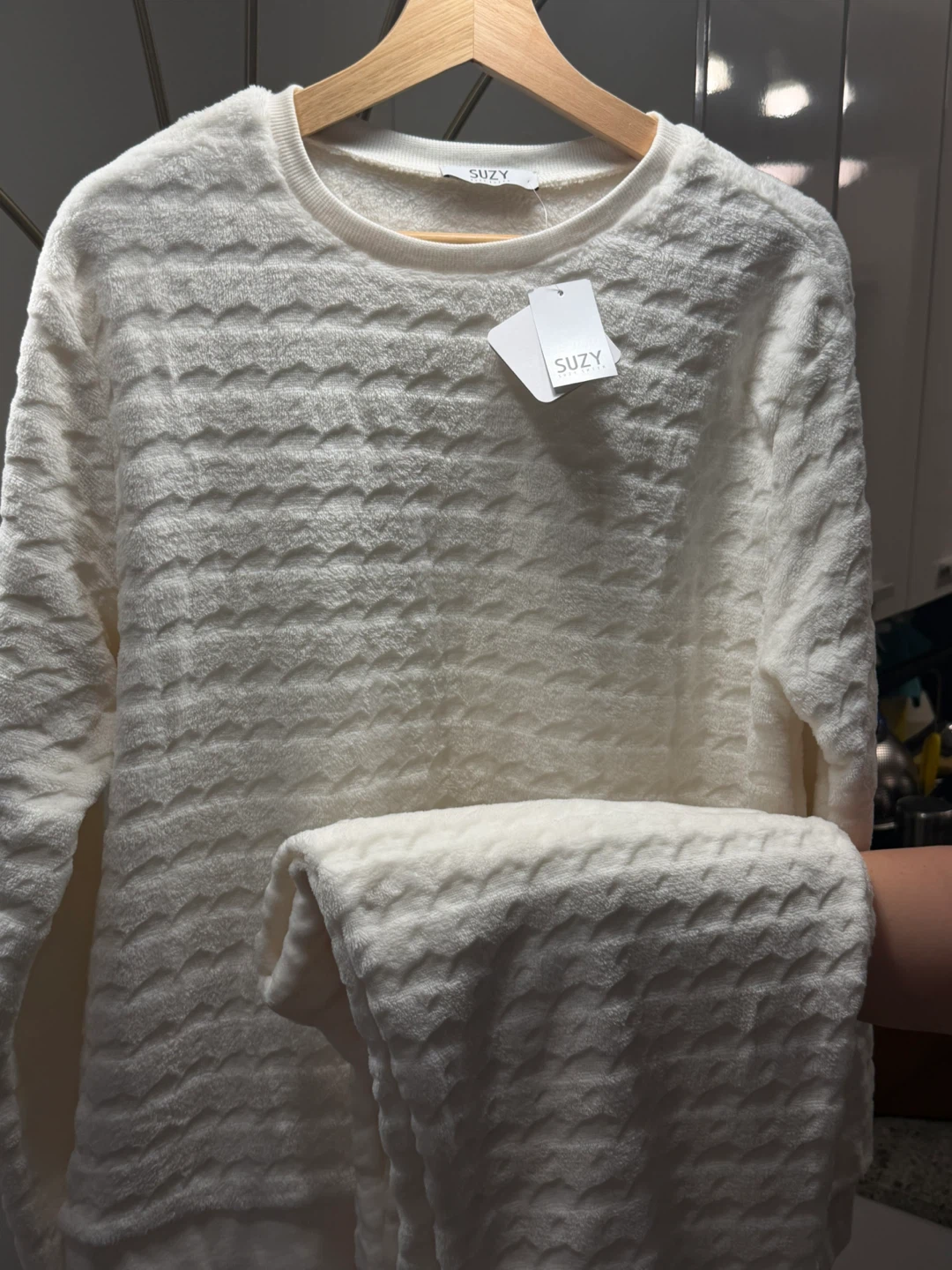 Suzy White Textured Crewneck Sweater - photo 2