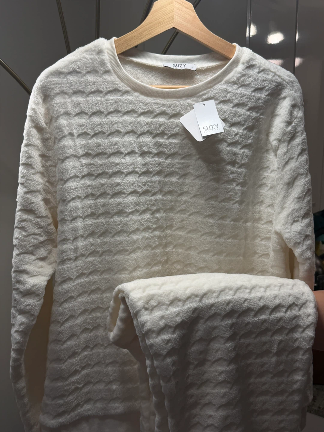 Suzy White Textured Crewneck Sweater - photo 3