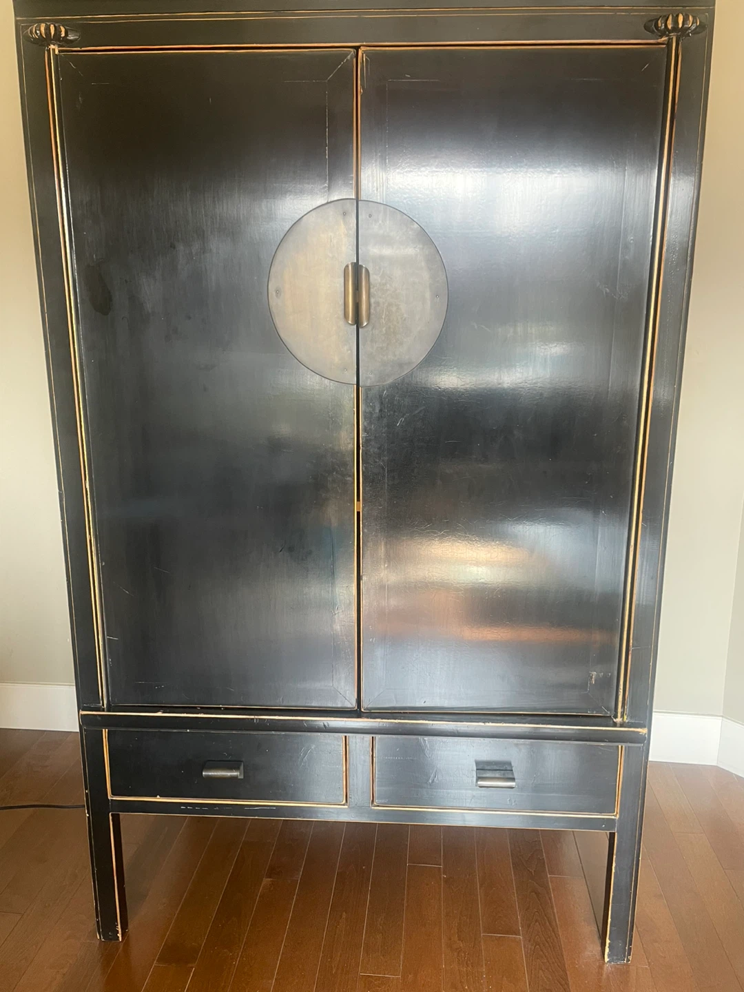 Vintage Black Chinese Style Armoire - photo 2