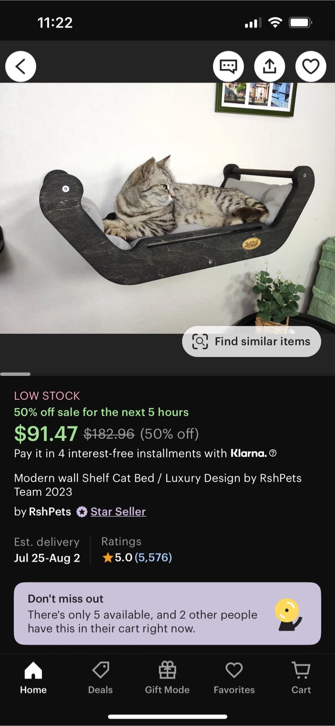 Wall Mounted Cat Bed