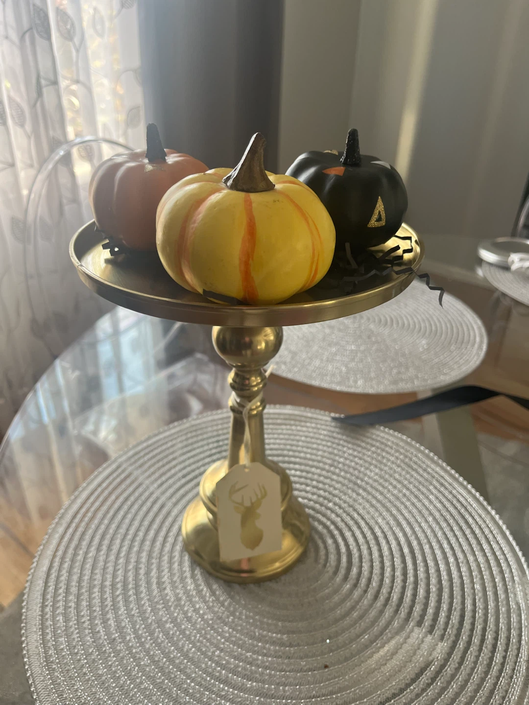 Gold Brass Pedestal Stand - photo 2