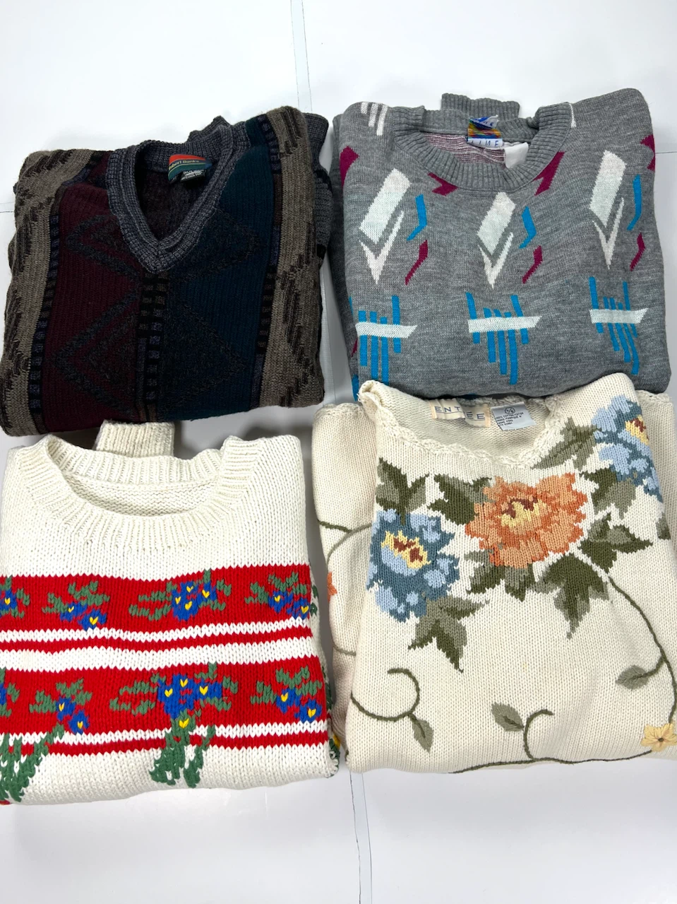 Vintage Sweater Lot of 4 Cotton/Wool