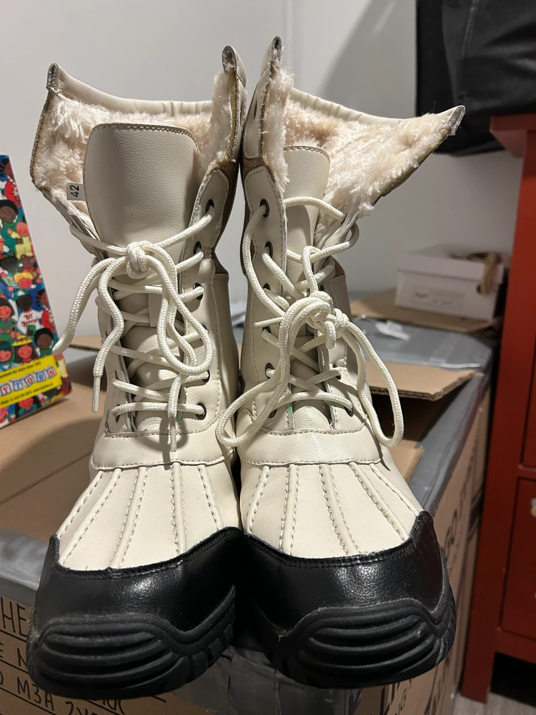 Winter Boots, Off-White, Size 42
