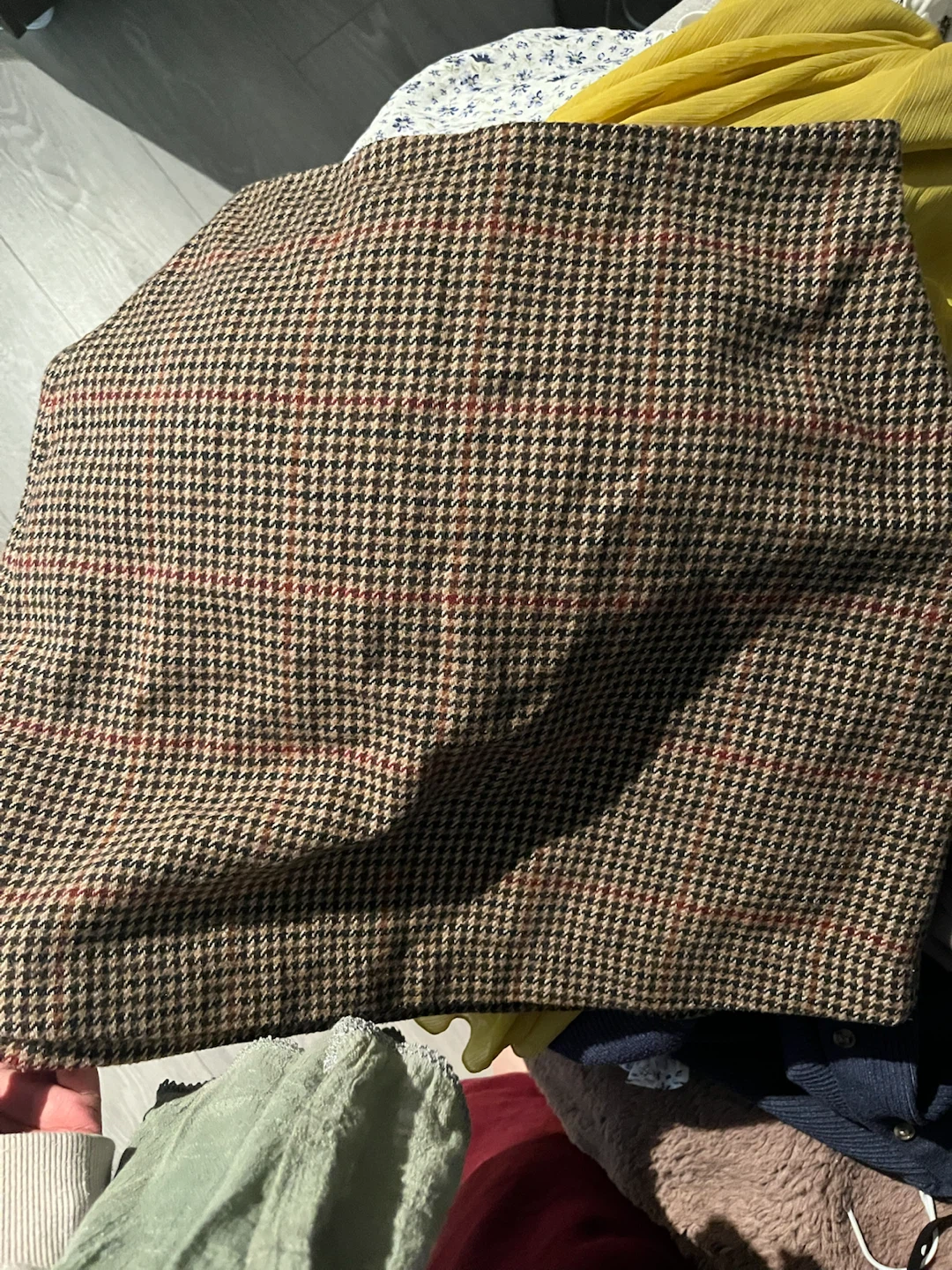 Dynamite Plaid wool-blend skirt