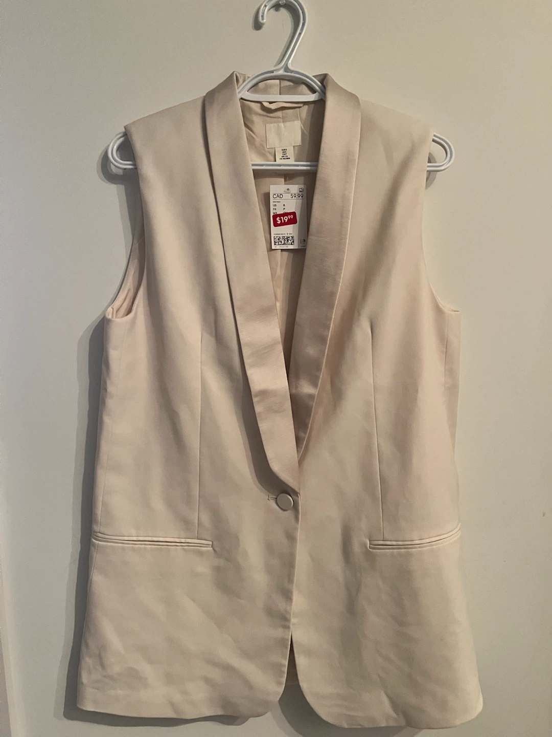 H&M Sleeveless Beige Blazer Vest