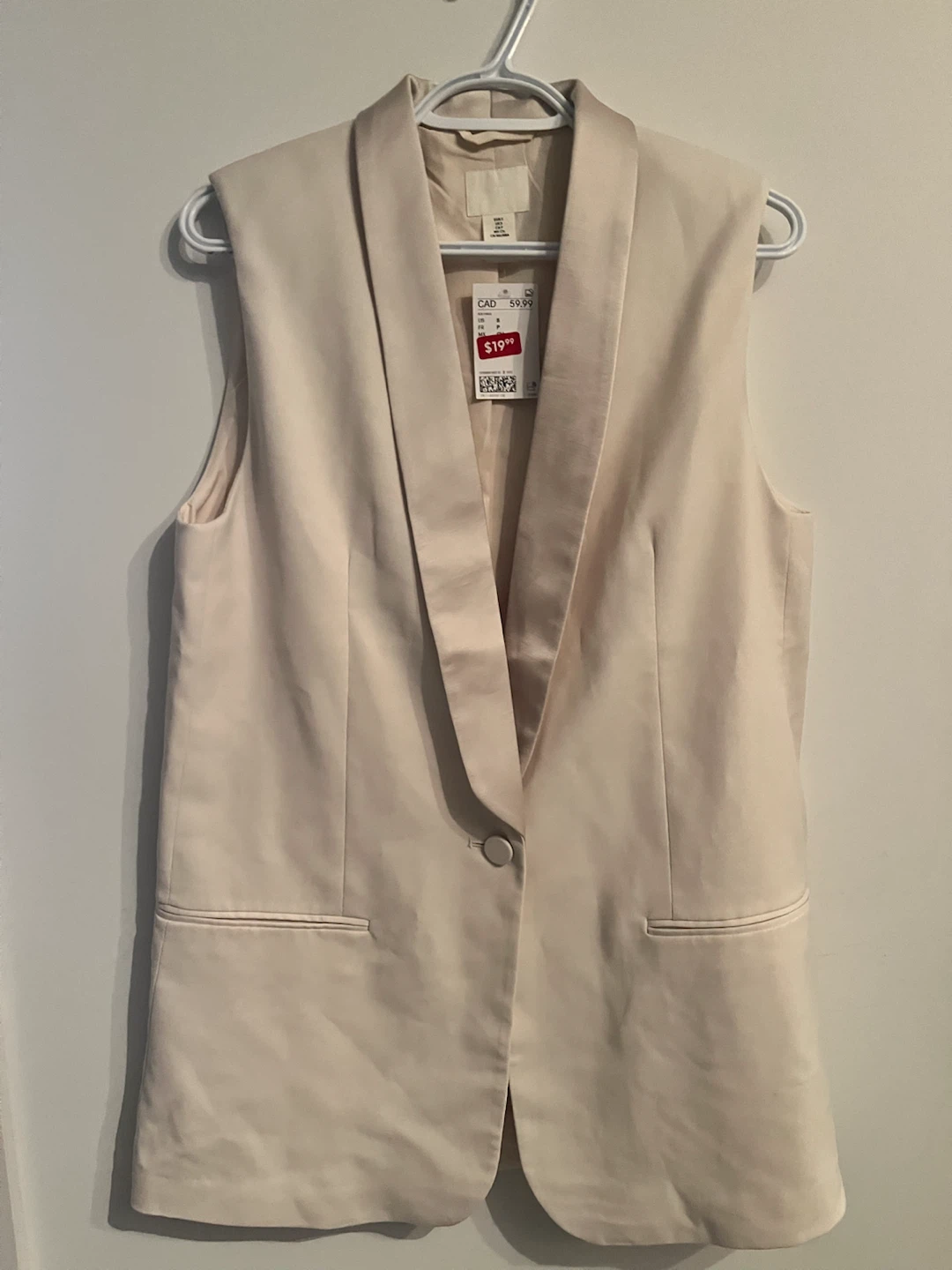 H&M Sleeveless Beige Blazer Vest - photo 2