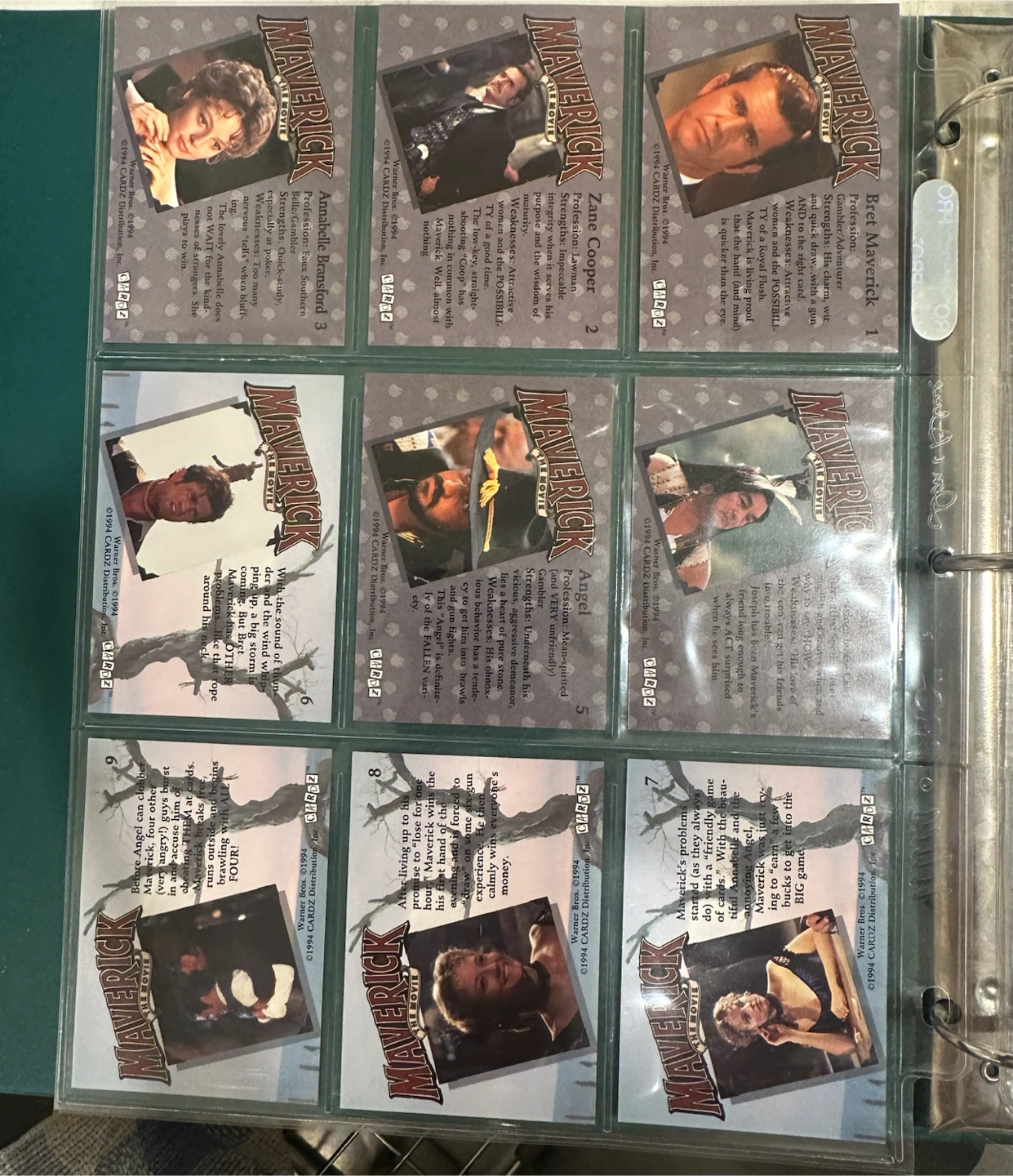 Complete Mint 1994 Maverick The Movie Trading card set - photo 2