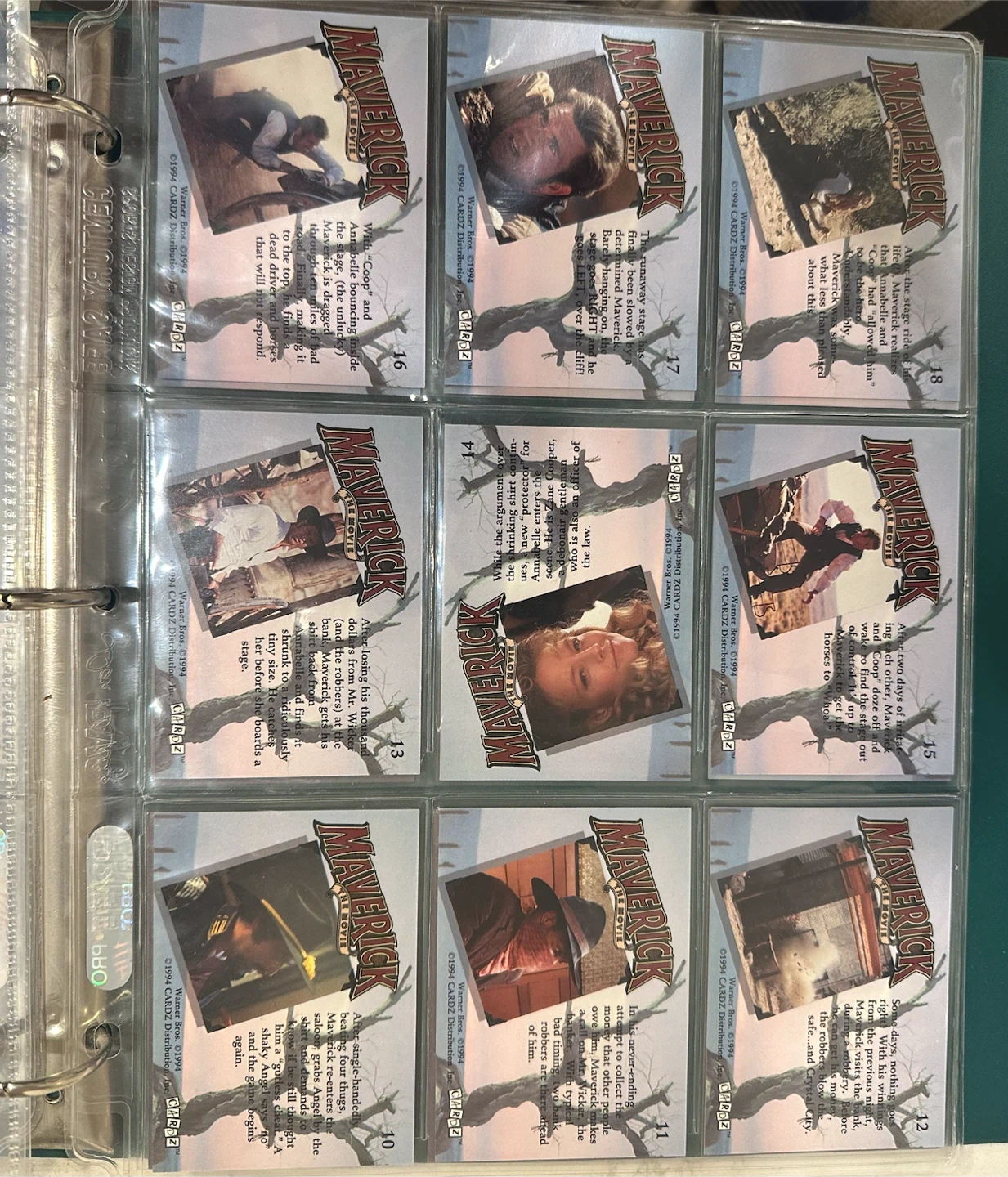 Complete Mint 1994 Maverick The Movie Trading card set - photo 4