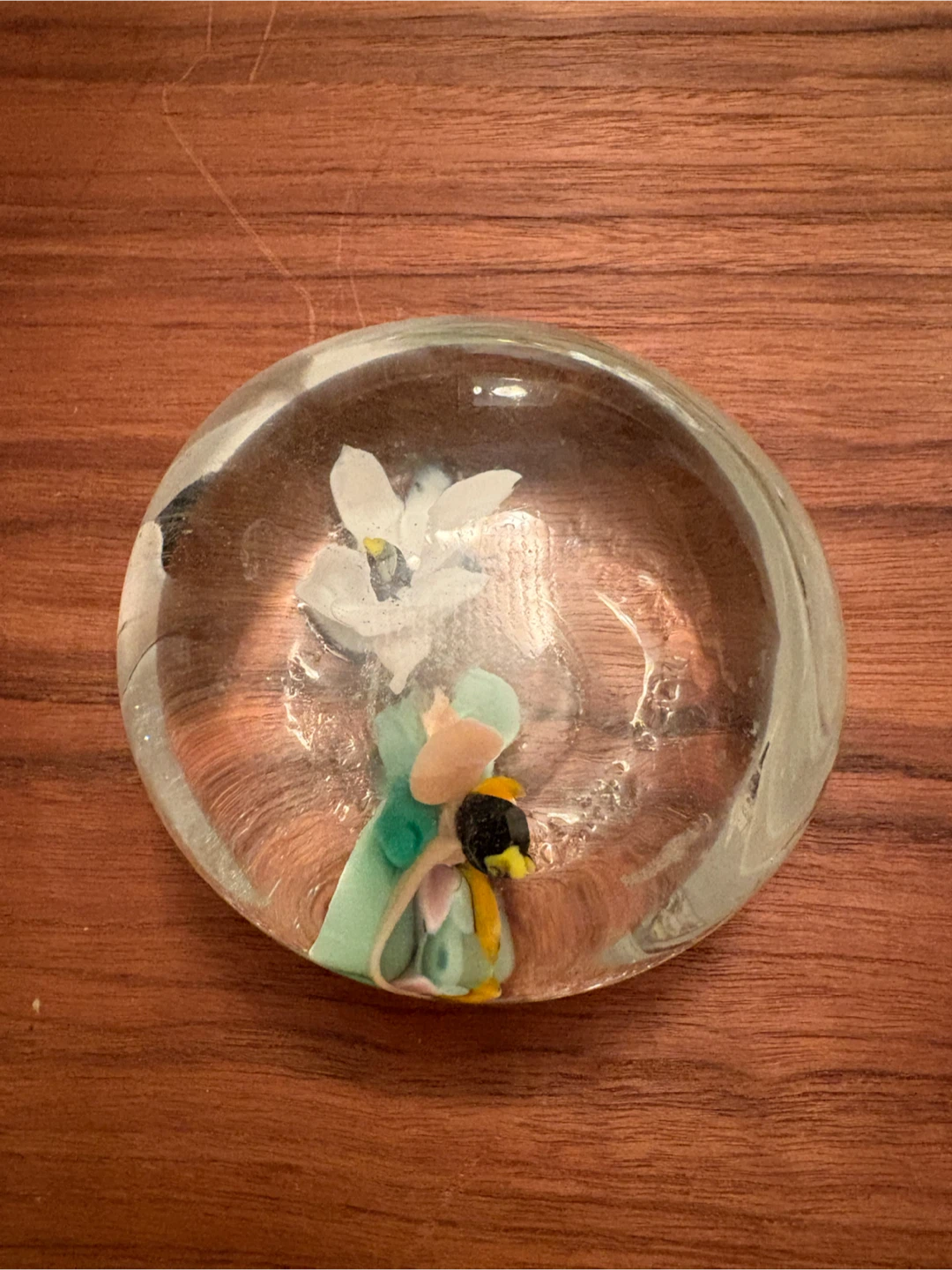 Floral Glass Paperweight
