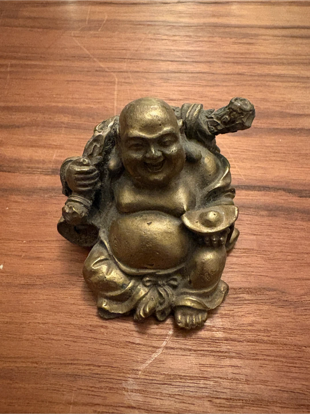 Vintage Brass Laughing Buddha Figurine