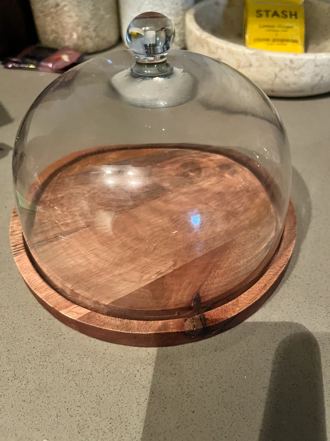 H&M Glass Cloche with Wood Base
