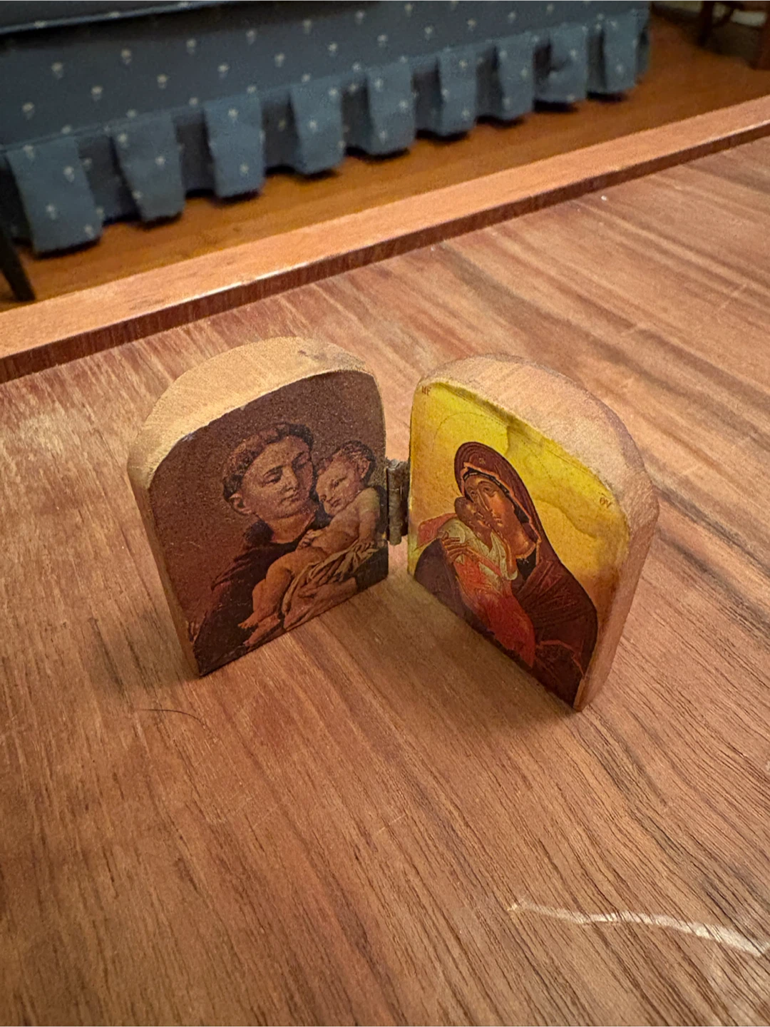 Small Hinged Wooden Icon Diptych