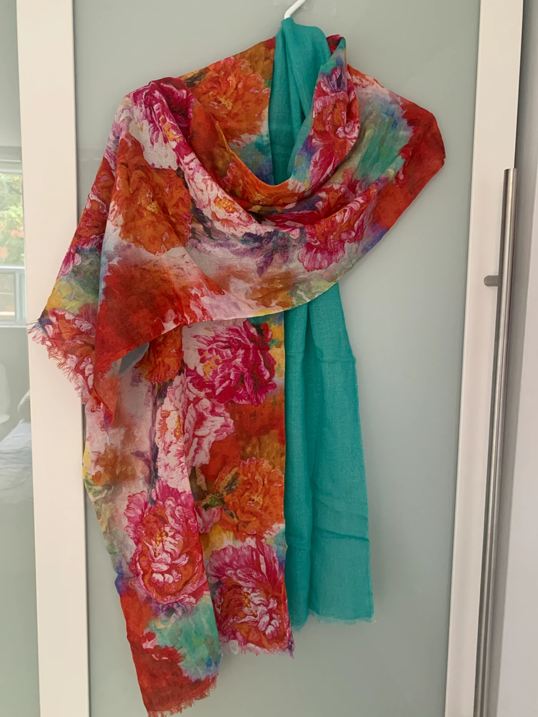 Women's Floral Scarf Soft Warm Pashmina Shawl Wrap 180x62cm