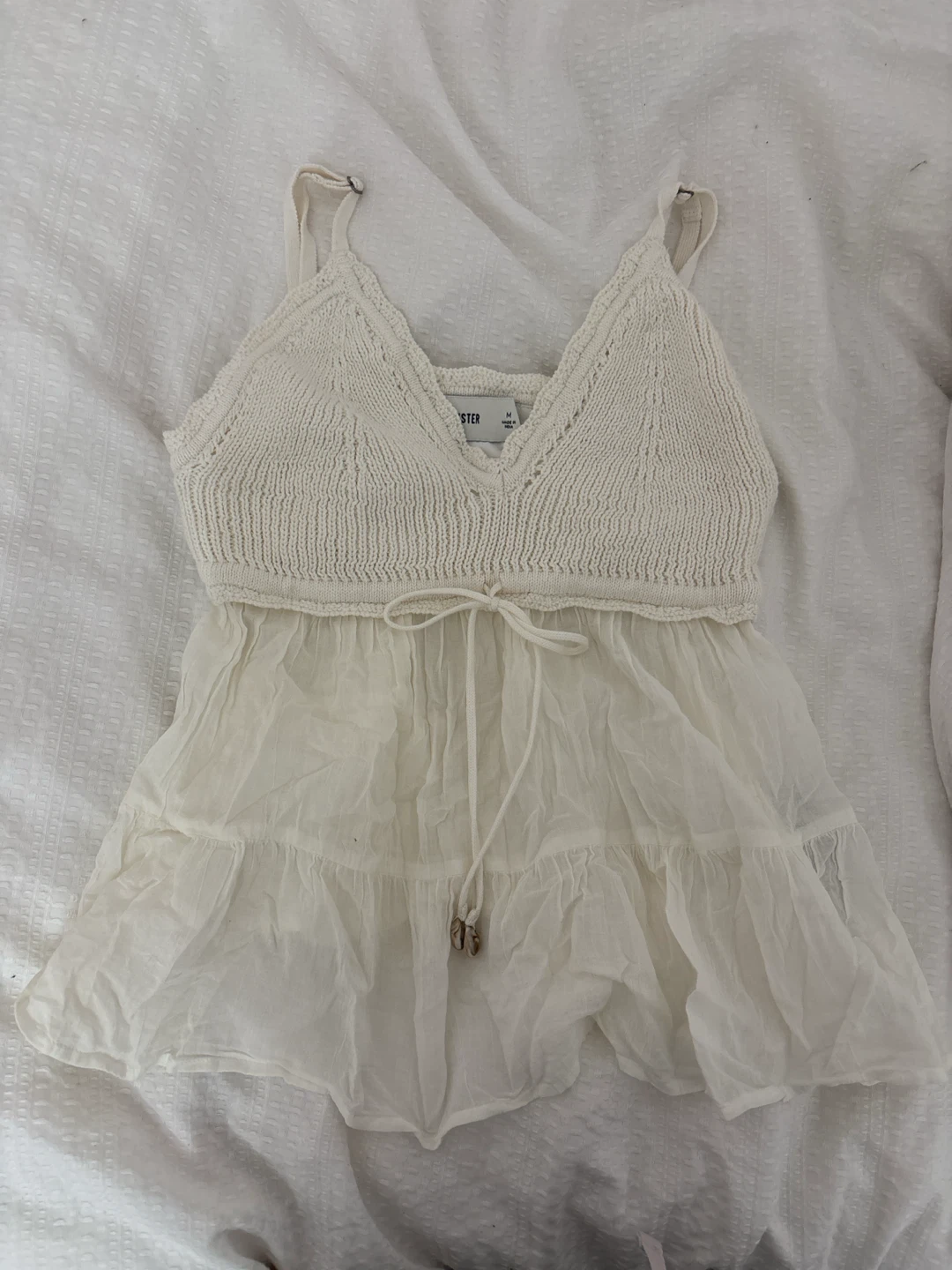 Hollister White Knit Tank Top