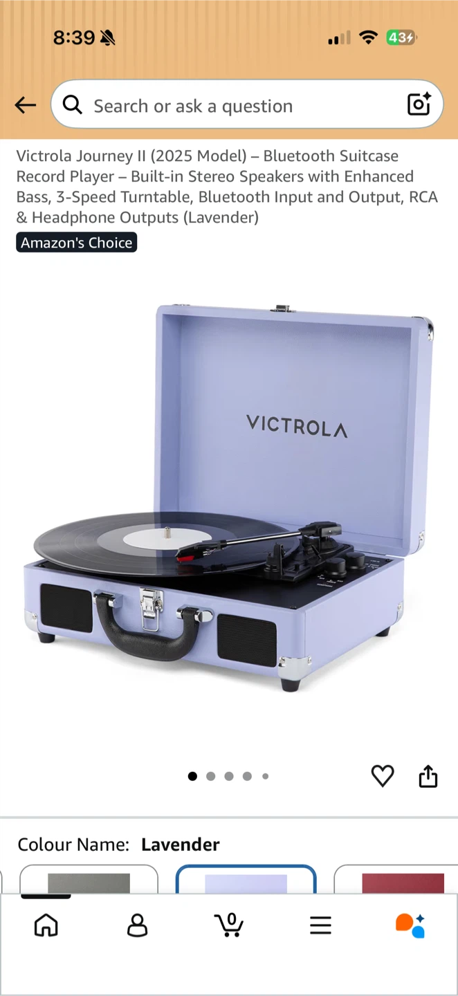Victrola Journey II Bluetooth Suitcase Record Player