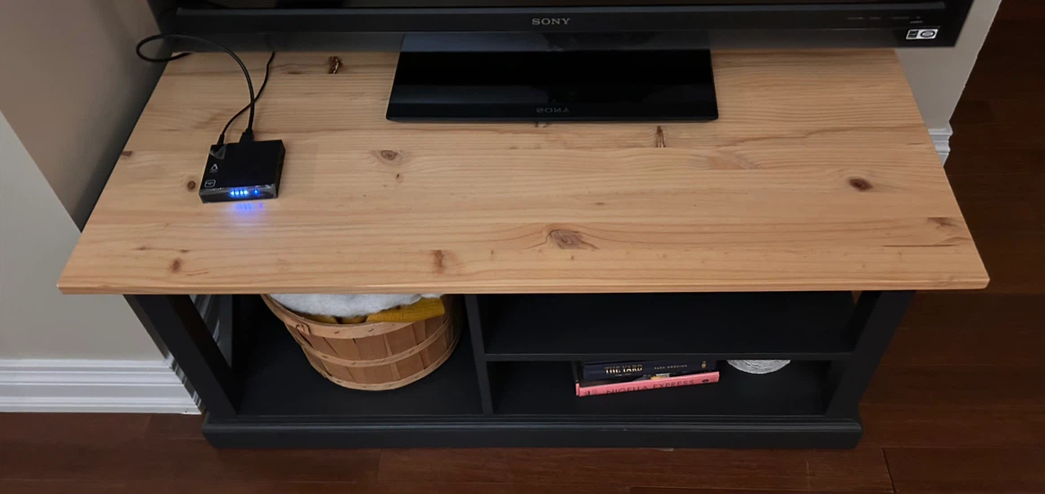 Rustic Wood and Black TV Stand