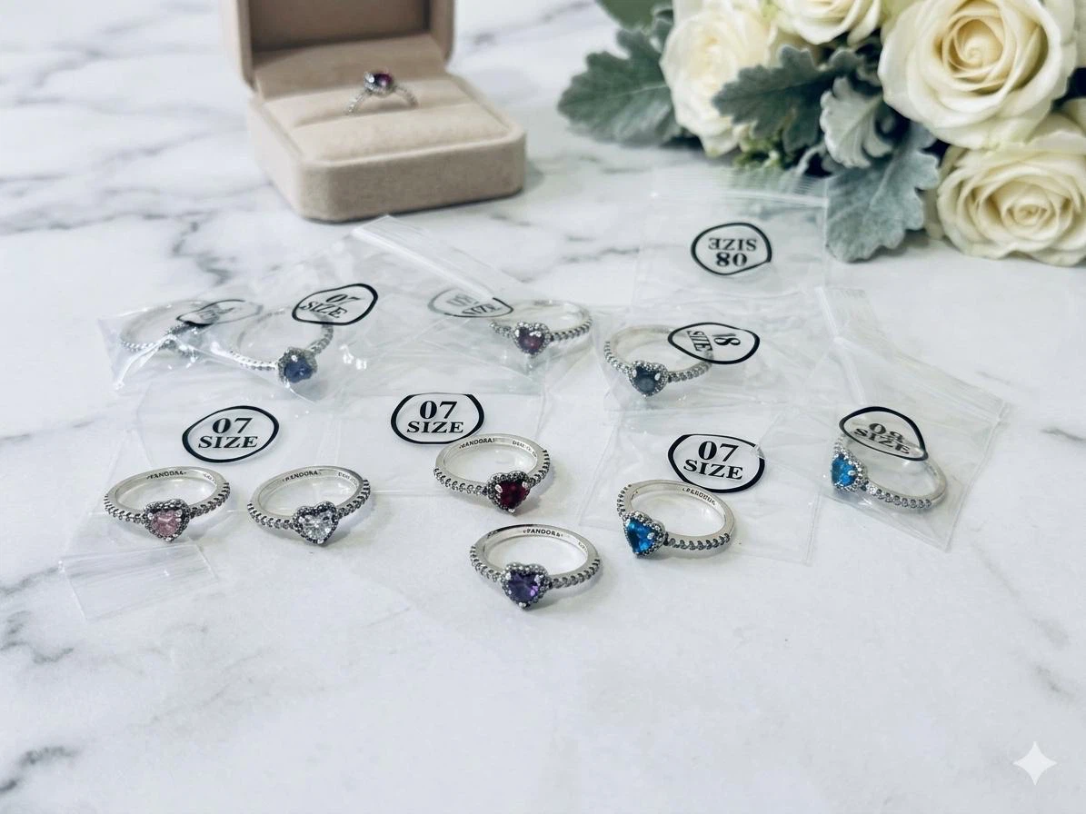 Pandora Heart Rings Size 7