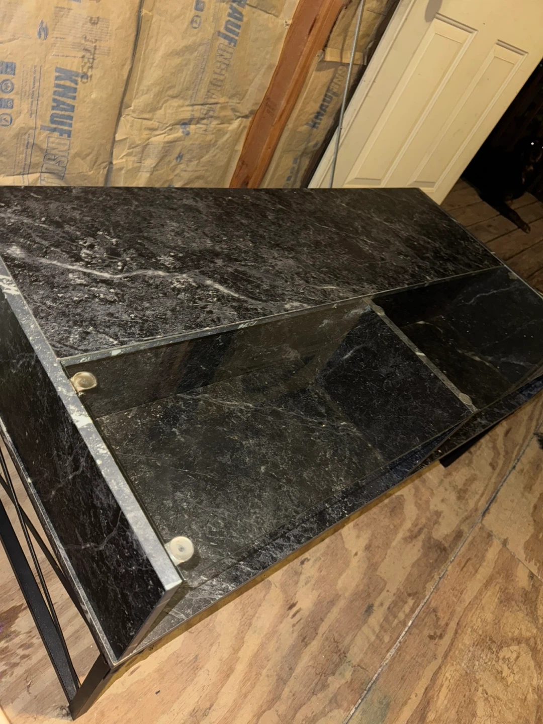 Modern Black Faux Marble Coffee Table