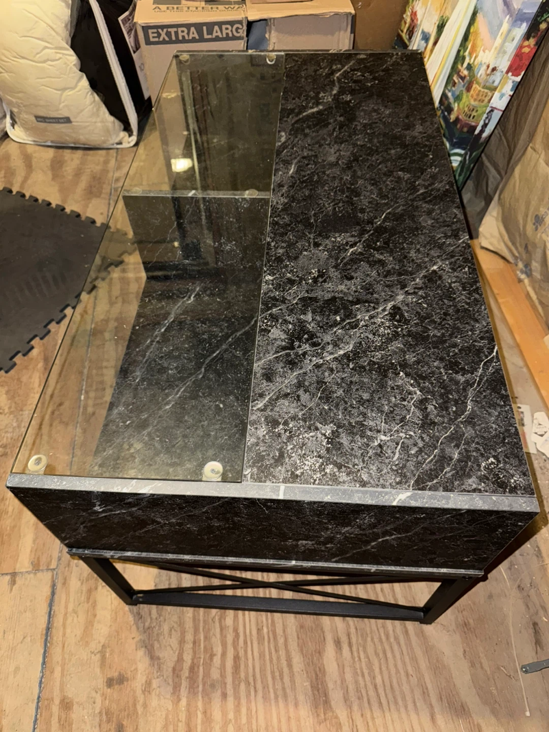 Modern Black Faux Marble Coffee Table - photo 2