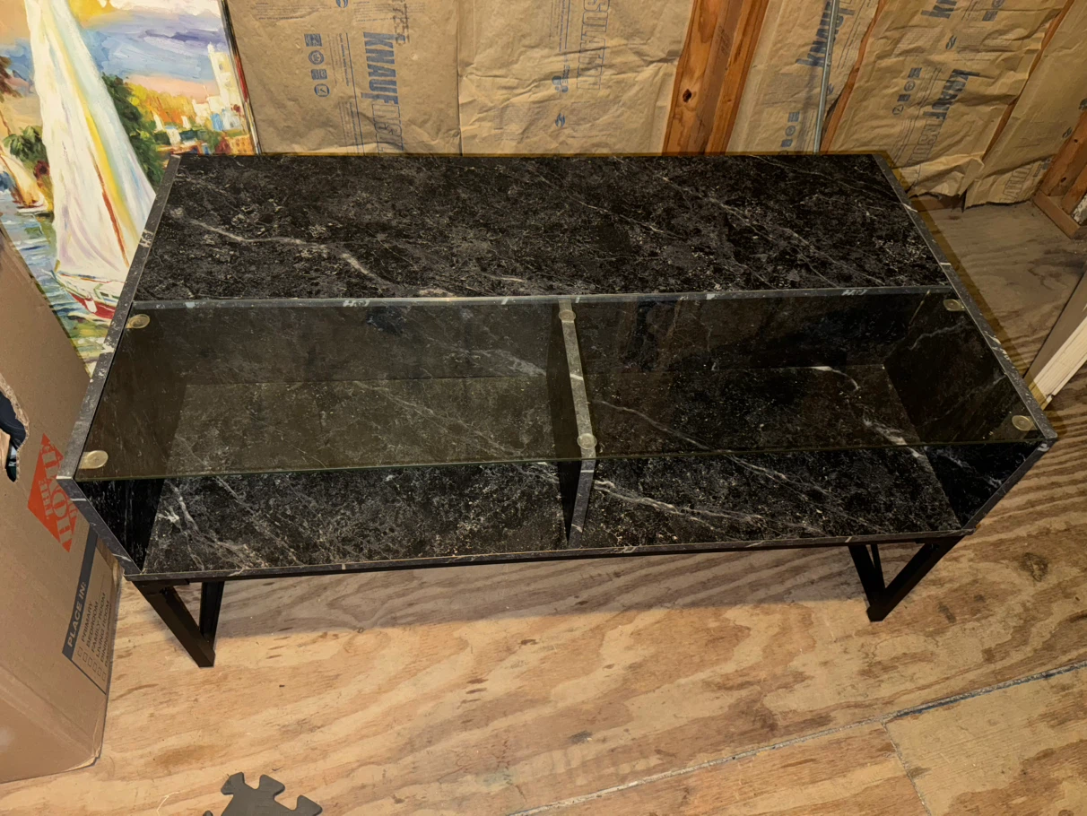 Modern Black Faux Marble Coffee Table - photo 3