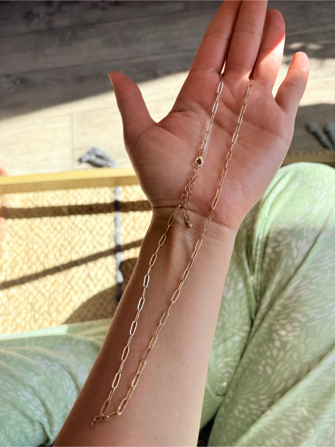 Gold plated paperclip chain necklace - photo 2