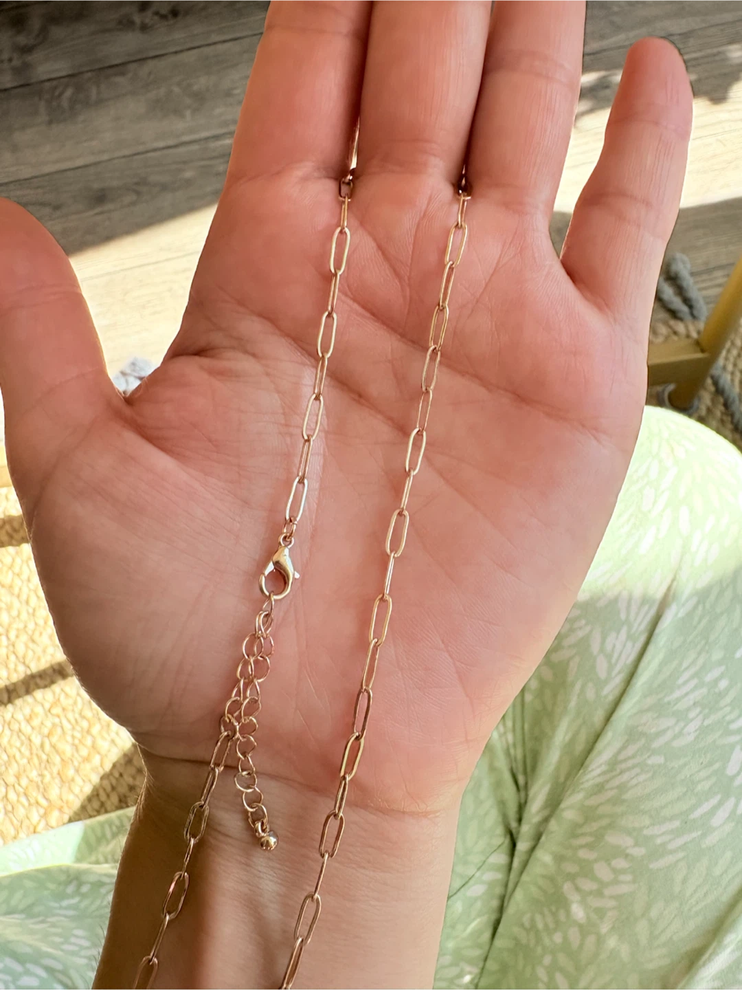 Gold plated paperclip chain necklace - photo 3