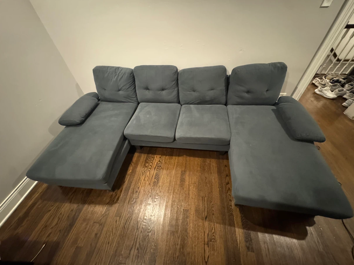 Gray U-Shaped Sectional Sofa - photo 3