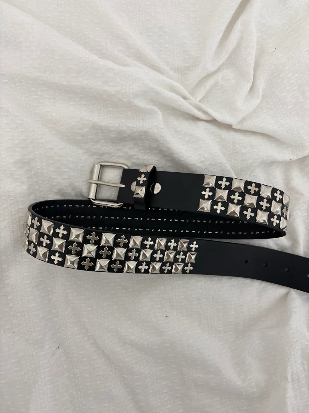Black Studded Cross Belt