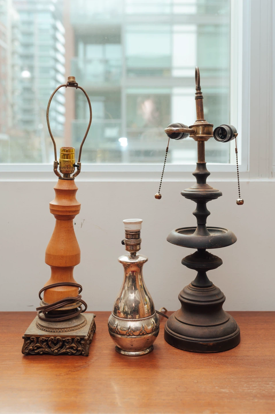 3 Vintage Table Lamps / Lamp Bases – Designer Prop Lot