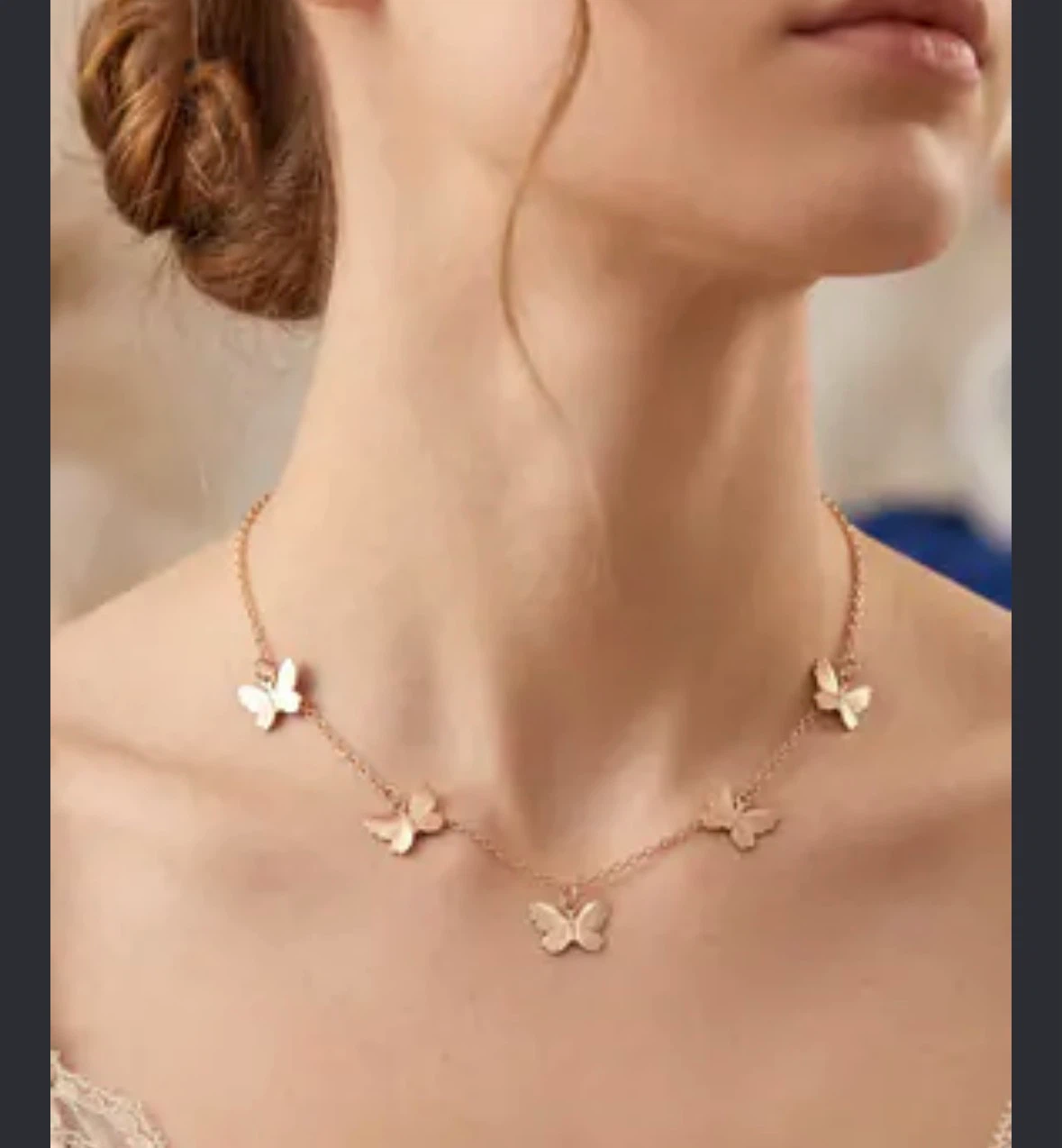 Gold plated butterfly necklace