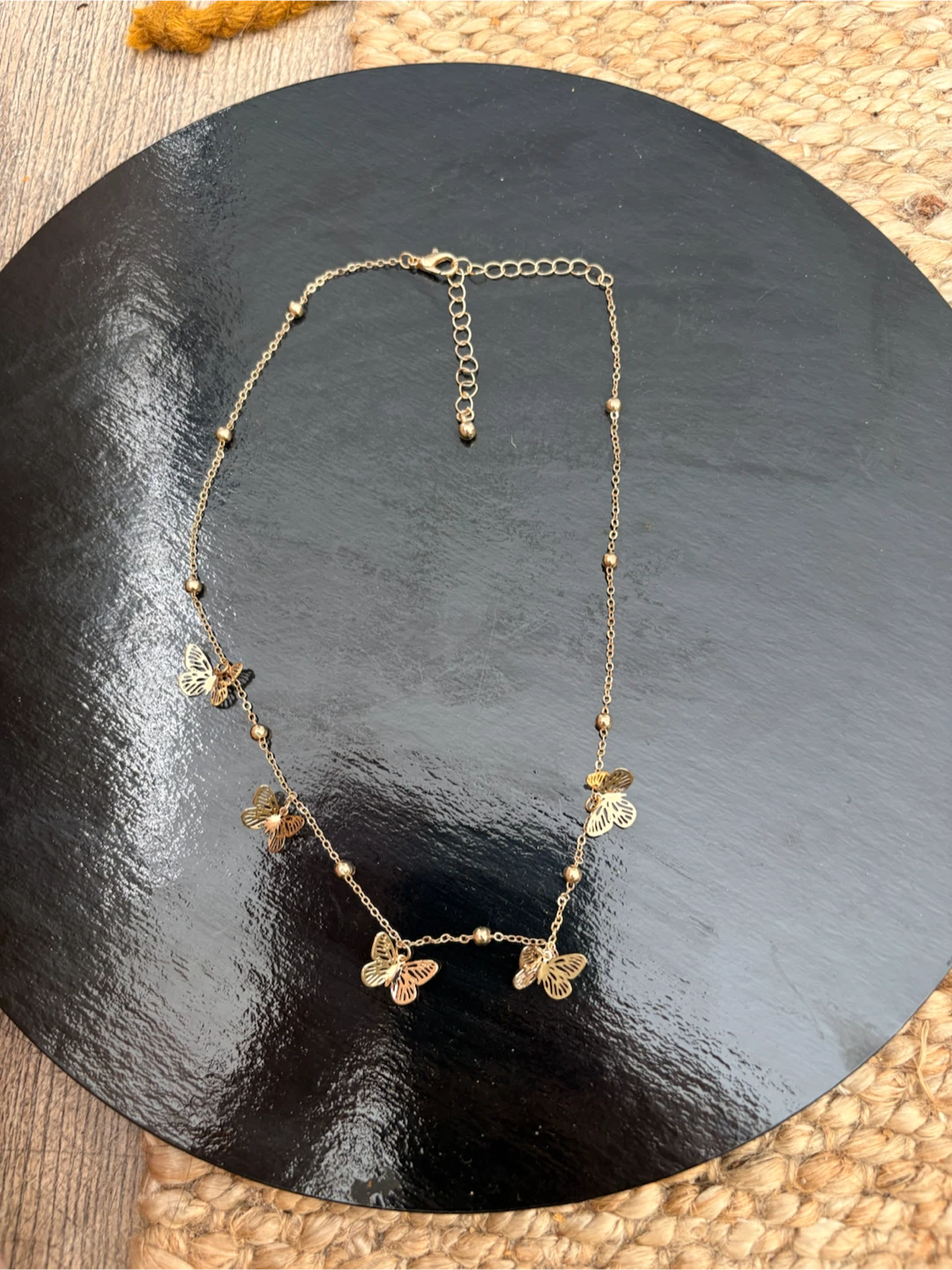 Gold plated butterfly necklace - photo 2